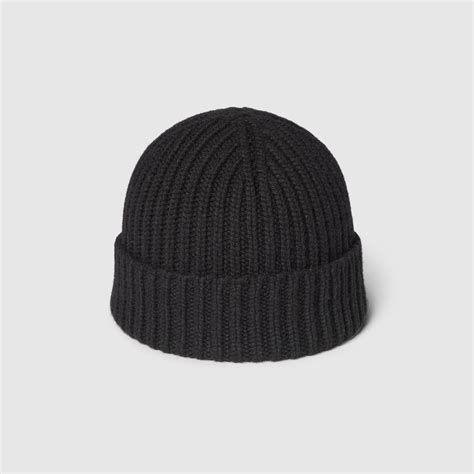 Rib knit wool lamé hat 